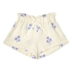 Mipounet - Sandrine Bio-Baumwoll Blumen Shorts | Ecru
