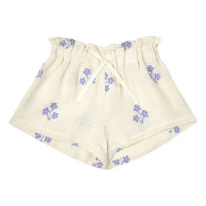 Mipounet - Sandrine Bio-Baumwoll Blumen Shorts | Ecru