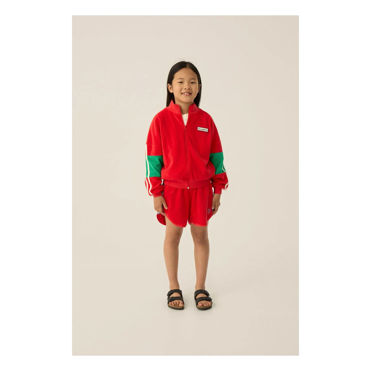 The Campamento - Badetuch-Sweatshirt mit Farbblöcken und Reißverschluss | Rot