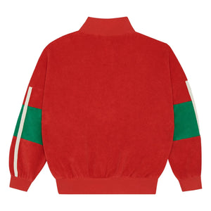 The Campamento - Badetuch-Sweatshirt mit Farbblöcken und Reißverschluss | Rot