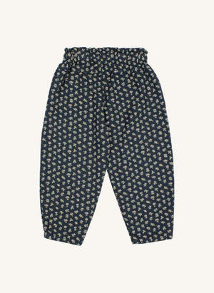 Búho - Blumenmuster Mädchenhose | Dunkelblau