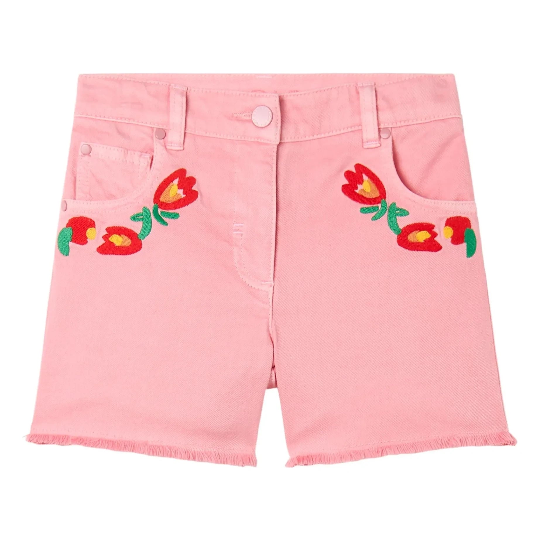 Stella McCartney Kids - Jeansshorts mit Blumenmuster | Rosa