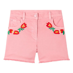 Stella McCartney Kids - Jeansshorts mit Blumenmuster | Rosa