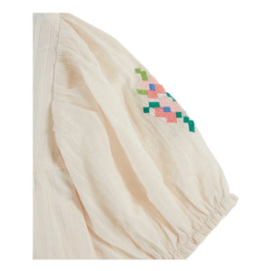 Emile et Ida – Besticktes Rüschenkleid | Creme