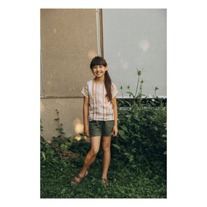 Matona - Easy Gestreiftes Leinen-T-Shirt | Gebrochenes Weiß