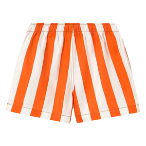 Tinycottons - Gestreifte Twill-Shorts | Rot