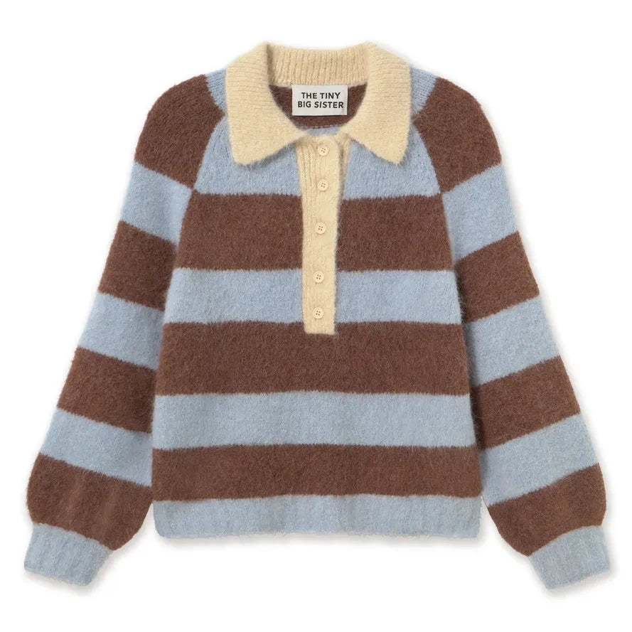 The Tiny Big Sister - Frank Laine Gestreifter Pullover | Schokolade