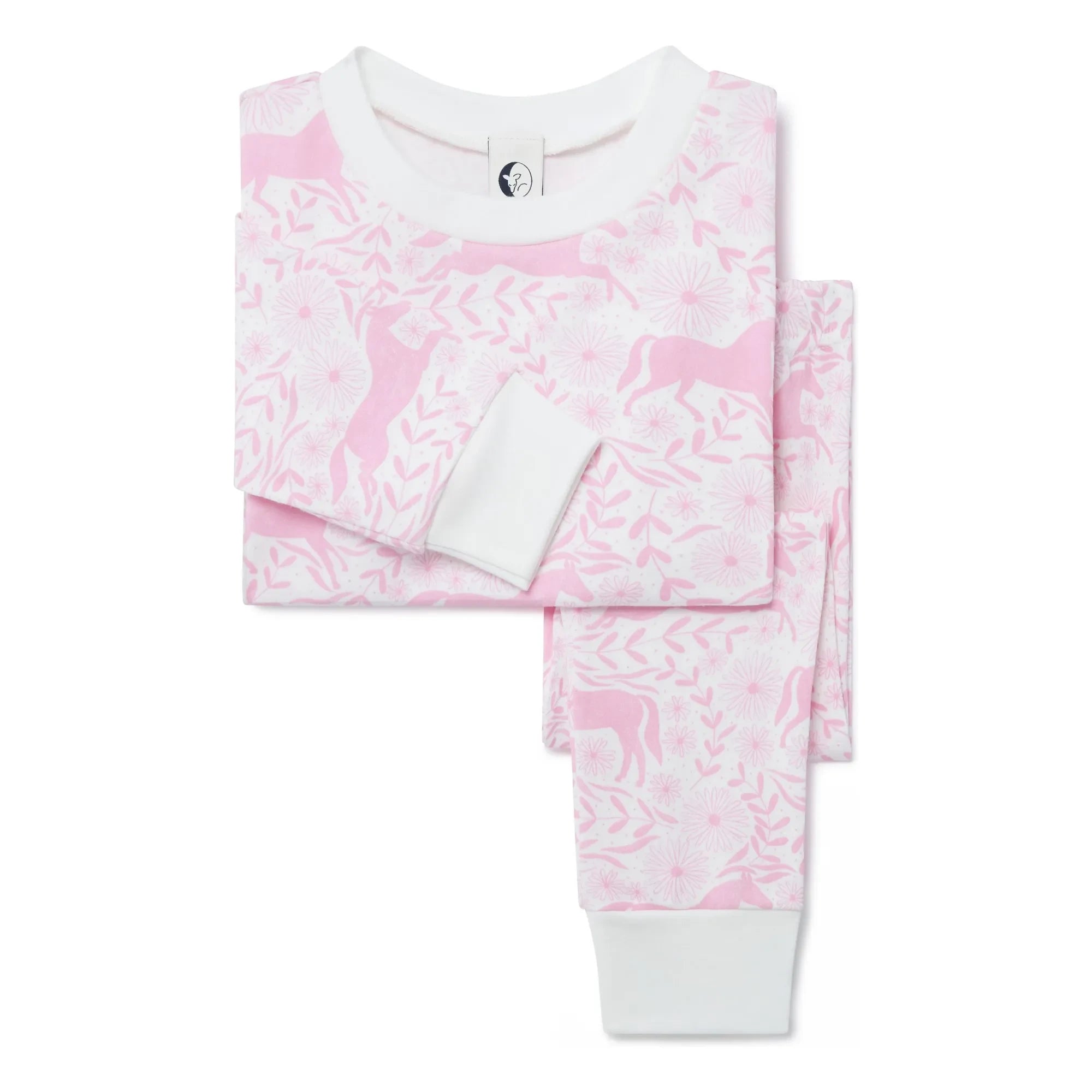 Sleepy Doe - Schlafanzug aus Bio-Baumwolle mit Pferdemotiv | Rosa