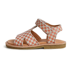 du Loua - Du Alfie Karierte Sandalen | Koralle