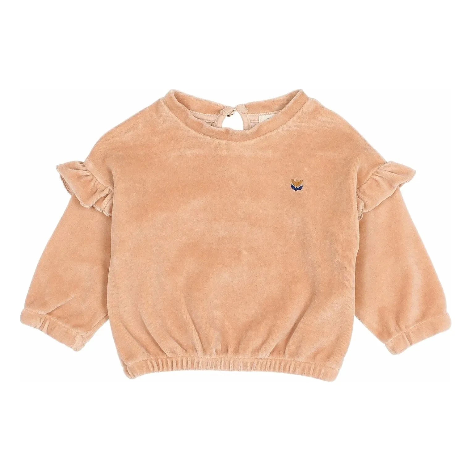Búho - Bio-Baumwoll-Samt-Sweatshirt | Rosa