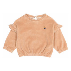 Búho - Bio-Baumwoll-Samt-Sweatshirt | Rosa