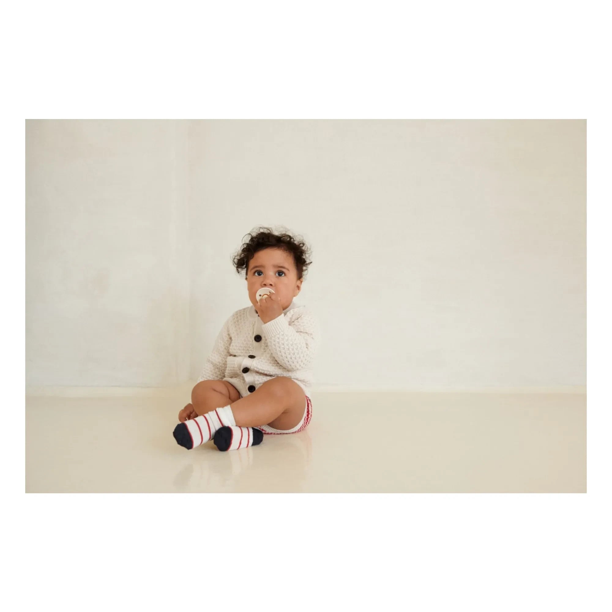 FUB - Baby-Strickjacke aus Merinowolle mit Struktur | Ecru