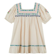Emile et Ida – Besticktes Rüschenkleid | Creme