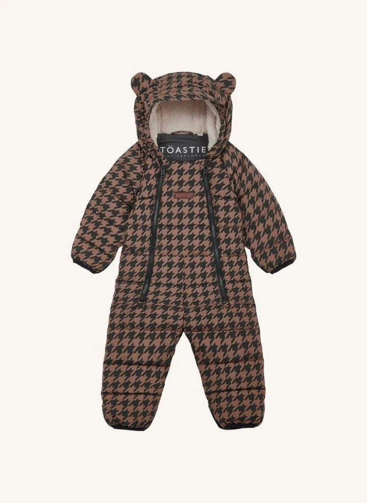 Töastie - Wasserdichte Houndstooth Cloud Jacke Aus Recycletem Material | Braun