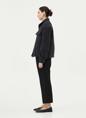 Noyoco - Kinsale Fischgrät-Recycelte Wolljacke | Dunkelblau