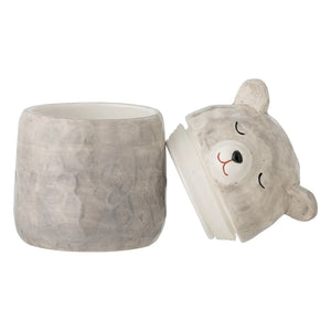 Bloomingville Mini - Puk Stoneware Saklama Kutusu | Açık Gri