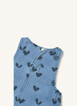 Liewood - Angelica Herz Denim Rüschenkleid | Blau