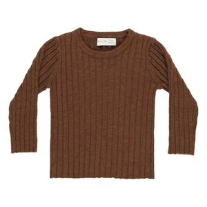 Rylee + Cru - Strukturiertes Netz-T-Shirt | Braun