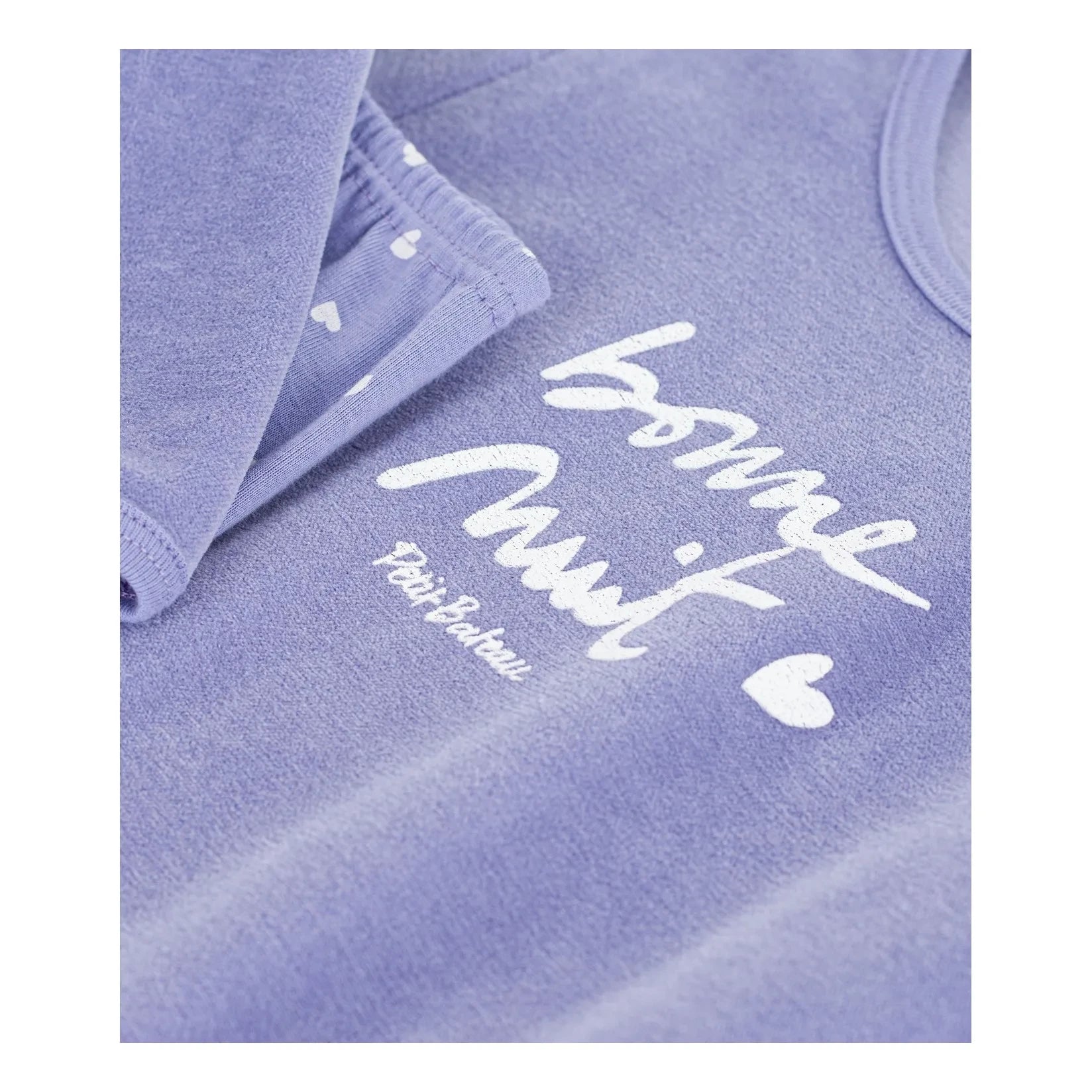Petit Bateau - Pyjama Nachthemd Bonne Nuit Bio-Baumwolle | Lavendel