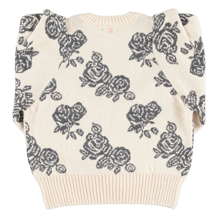 Sisters Department - Wollpullover mit Blume | Ecru