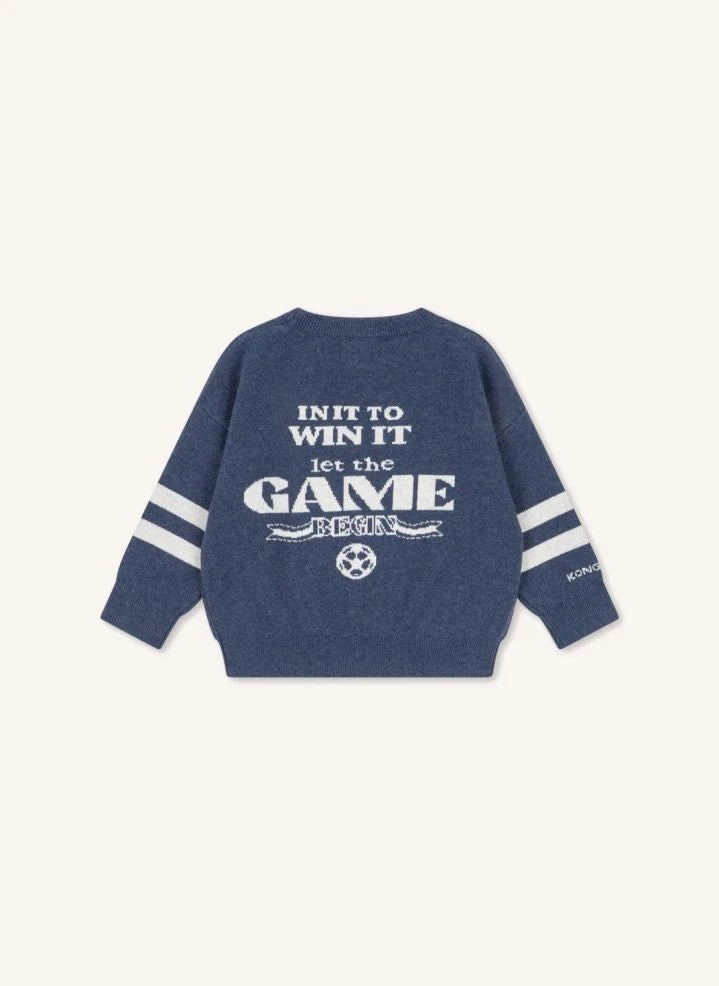Konges Sløjd - Lapis Fußball-Wollpullover | Blau