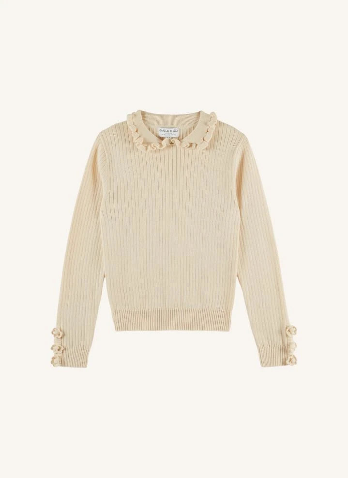 Emile et Ida - Eliane Häkelpullover | Ecru
