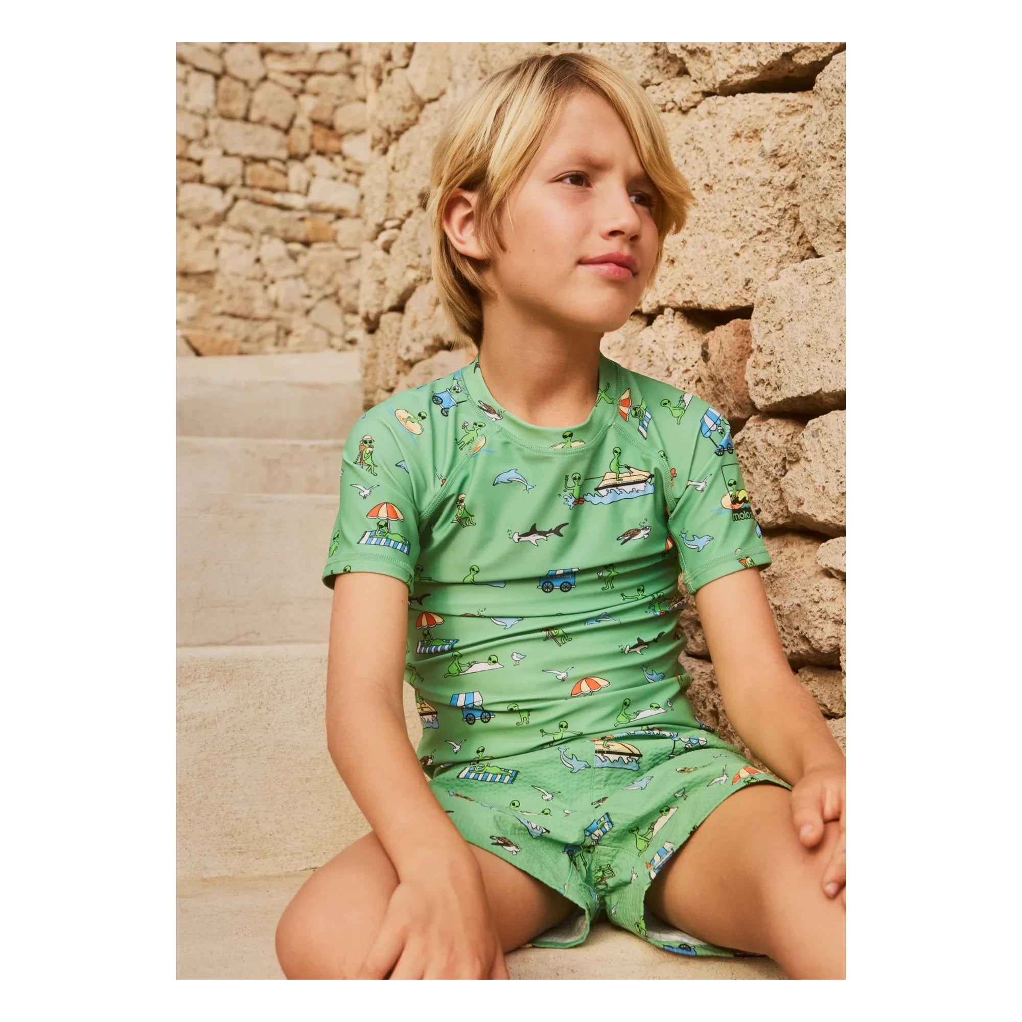 Molo - Niko Aliens Badeshorts | Grün