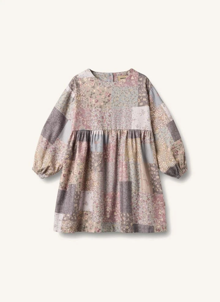 Wheat - Herdis Patchwork Bio-Baumwollkleid | Puderrosa