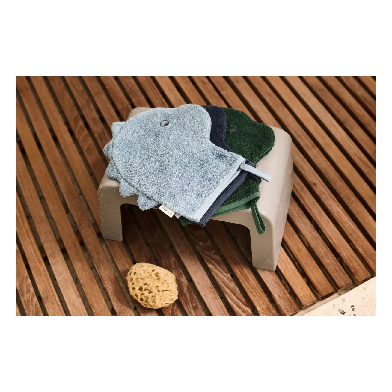 Liewood - Sylvester Waschlappen aus Bio-Baumwolle - 3er-Set | Strandblau-Mix