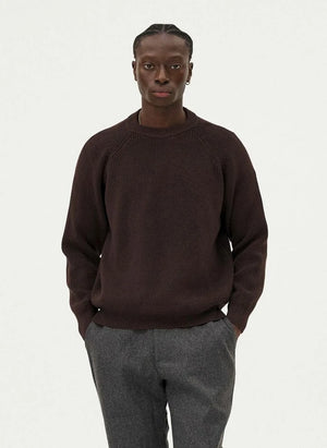 Noyoco - Oslo Pullover aus Merinowolle und Bio-Baumwolle | Braun