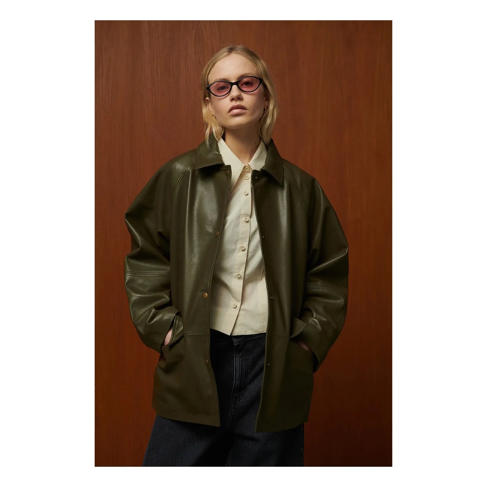 BELLEPIECE - Parker Lederjacke | Bronze