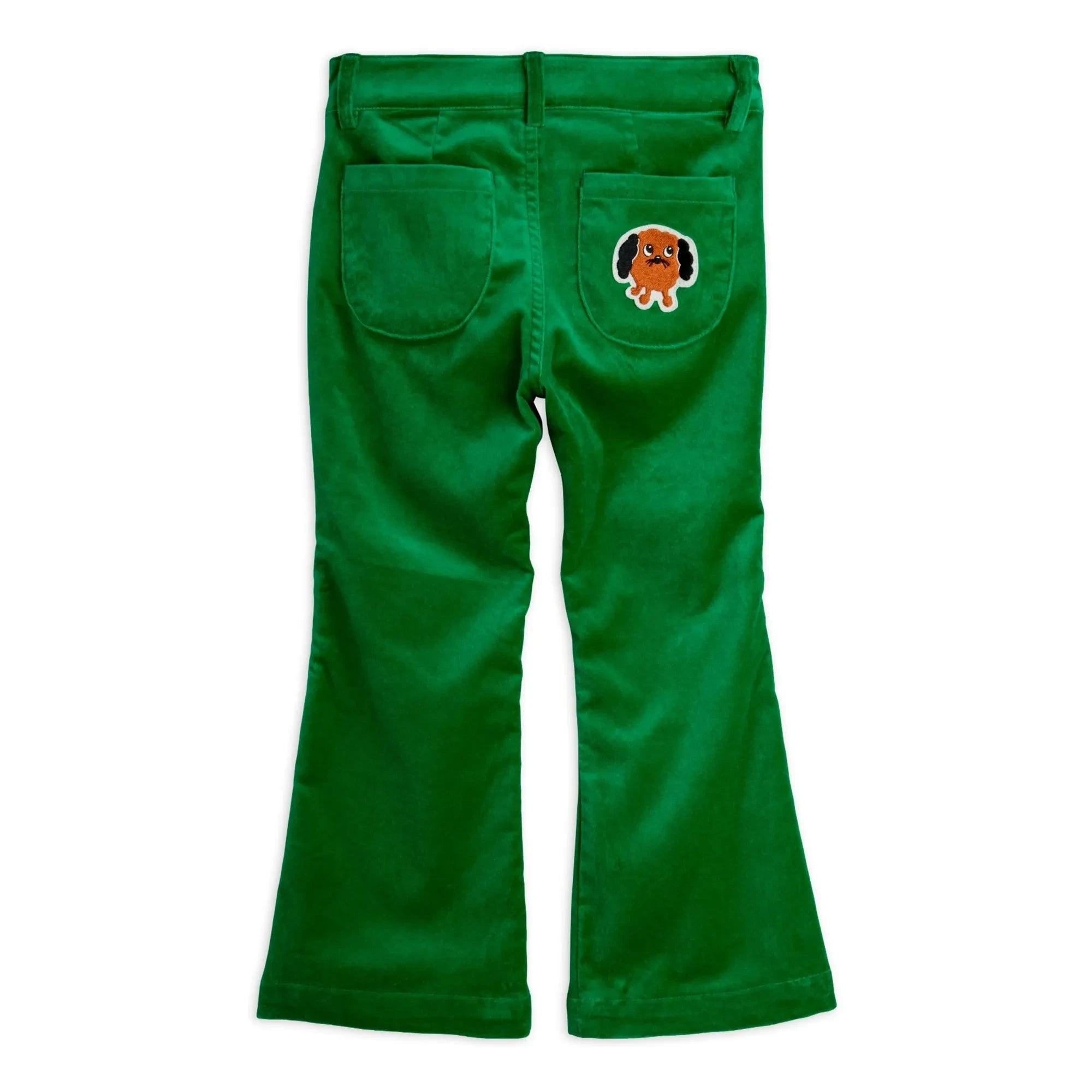 Mini Rodini - Doggie Flare Hose Samt Bio-Baumwolle | Grün