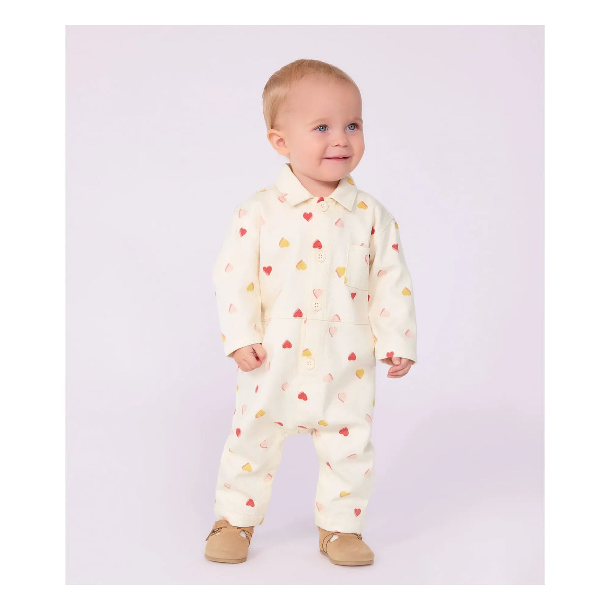 Petit Bateau - Combination Hearts | Ekru