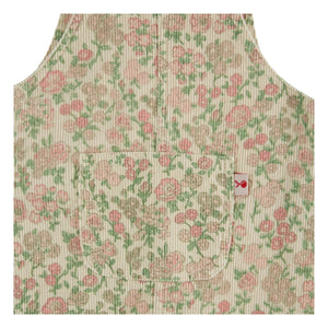 Emile et Ida - Blumenmuster Corduroy Babyoverall | Beige