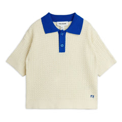 Mini Rodini - Poloshirt aus Bio-Baumwollstrick | Ecru