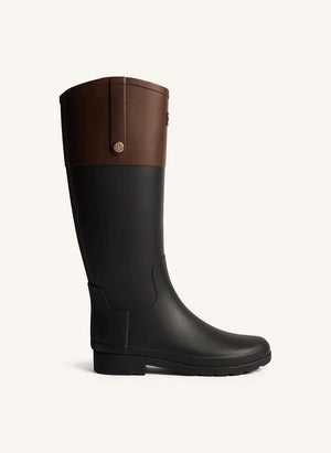 Hunter - Wellington Reitstiefel mit goldfarbenen Details | Schwarz