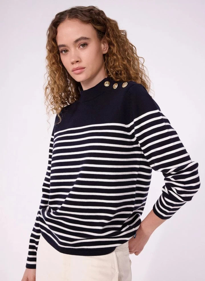 Petit Bateau - Gestreifter Wollpullover | Navy