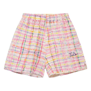 True Artist - Strukturierte Karo-Shorts | Lila