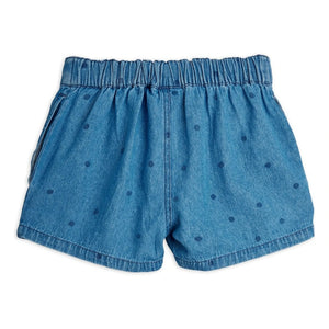 Mini Rodini - Bio-Baumwoll-Jeansshorts mit Punkten | Blau