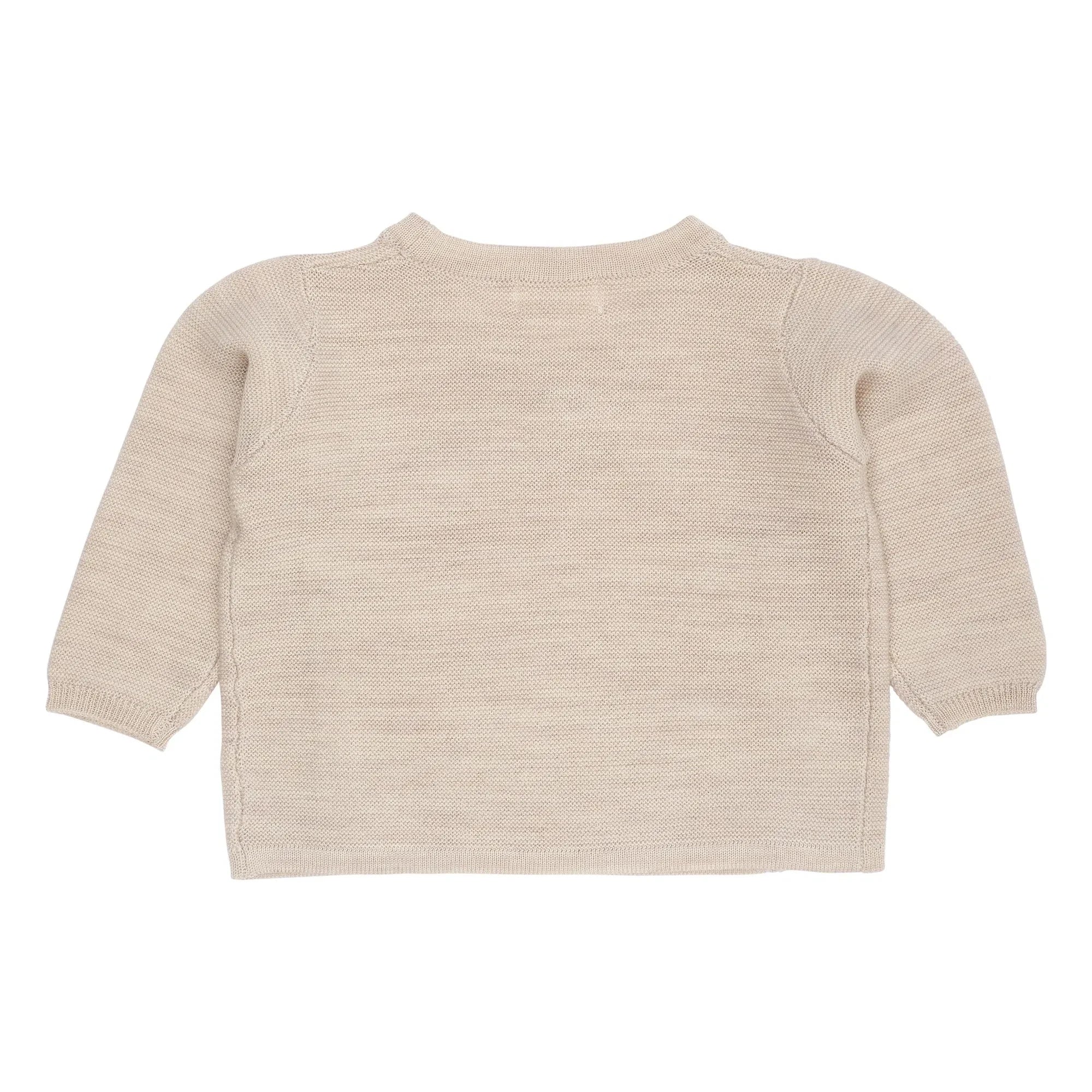 Copenhagen Colors - Heather Beige Merinowolle Doppelknopf-Strickjacke