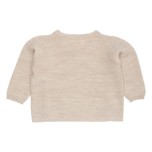 Copenhagen Colors - Heather Beige Merinowolle Doppelknopf-Strickjacke