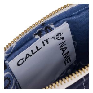 Call it by your name - Mini gestepptes Herz mit Reißverschlusstasche | Marineblau
