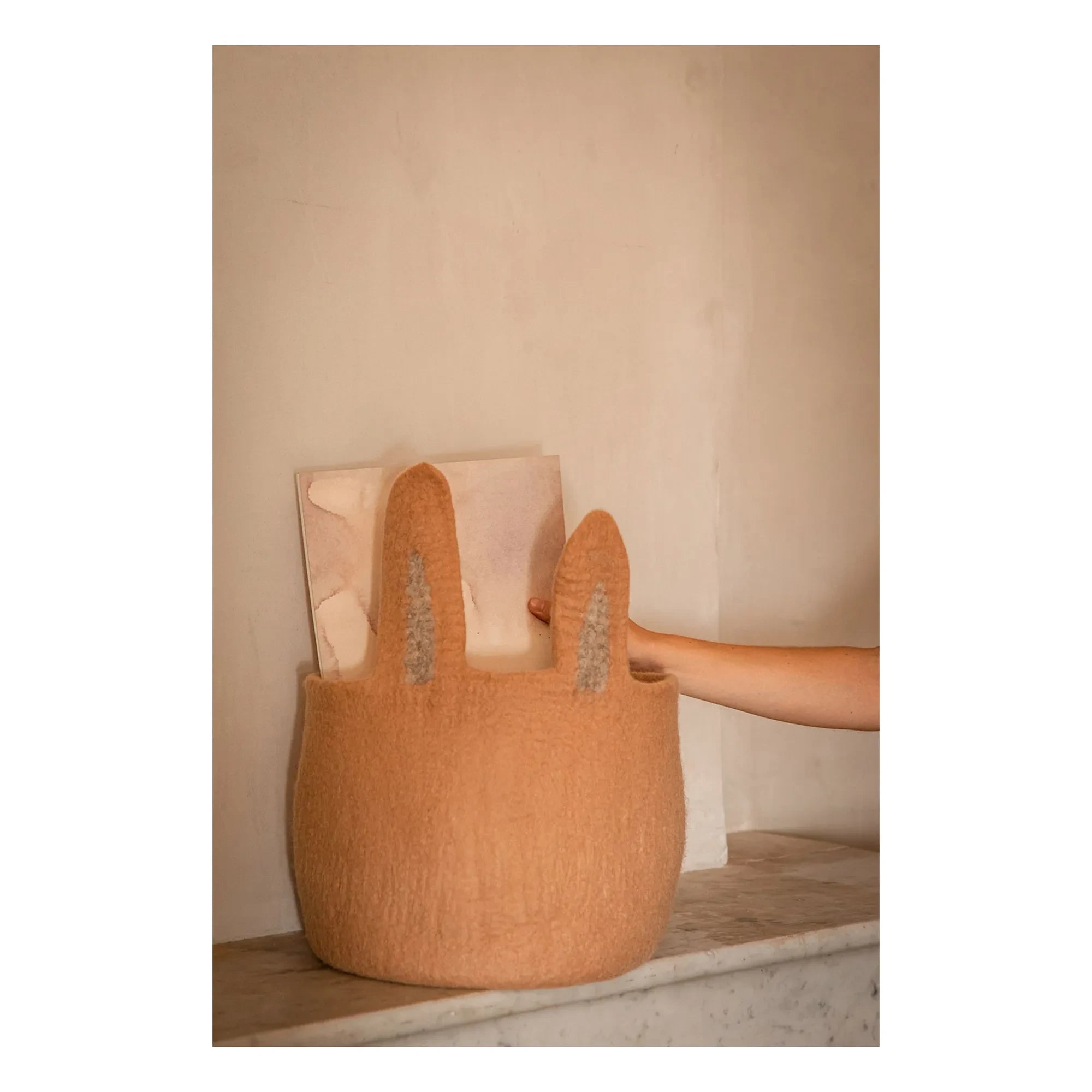 Muskhane - Hase Filz-Aufbewahrungskorb | Beige