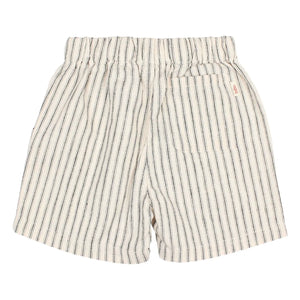 Búho – Gestreifte Leinen-Bermudashorts | Ecru