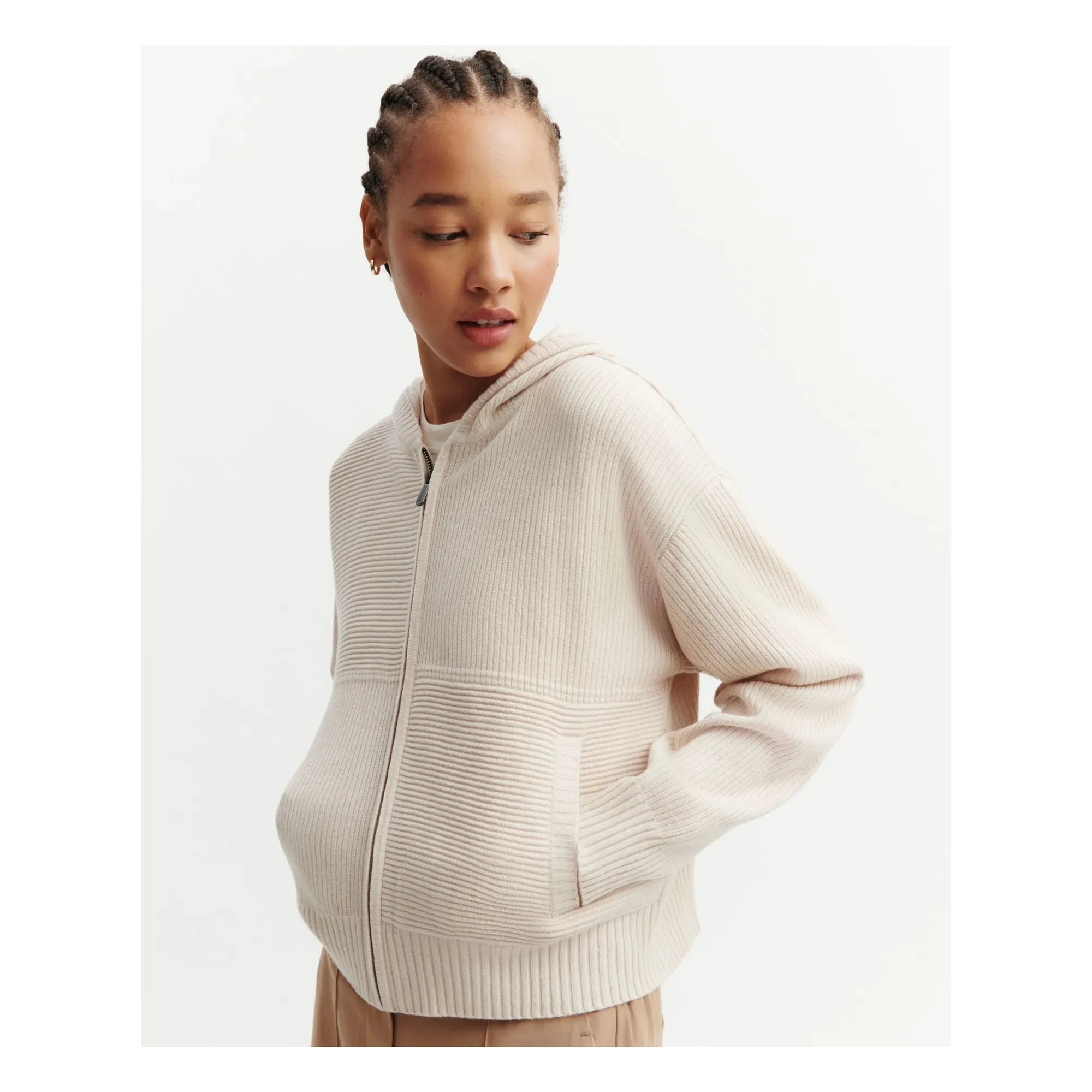 Bompard – Kaschmir- und Seidenhoodie | Creme