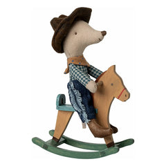 Maileg - Kleiner Bruder Cowboy-Maus und Pferd