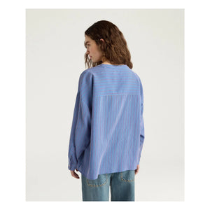 Momoni - Bluse mit Nadelstreifen | Blau