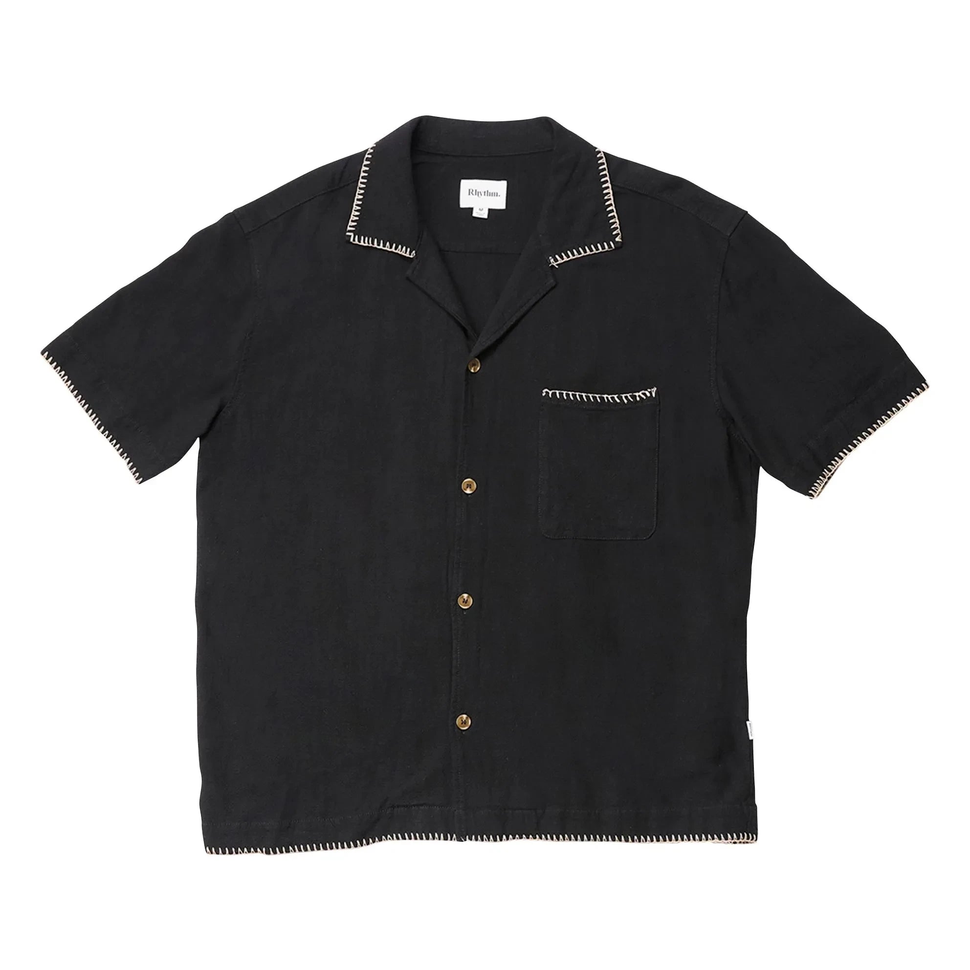Rhythm - Relaxed Whip Kurzarm Hemd | Schwarz