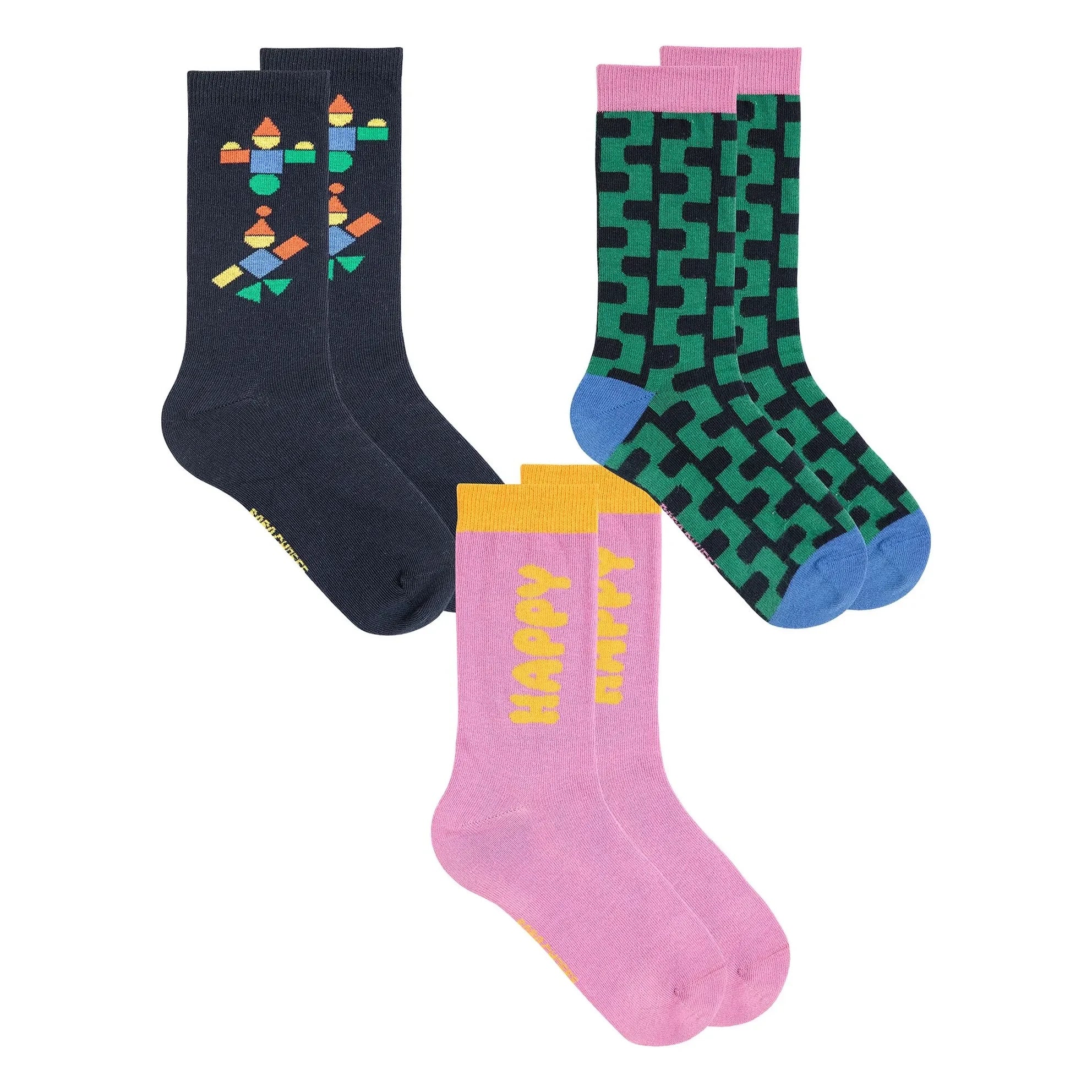 Bobo Choses – Fröhliches Socken-Set aus Bio-Baumwolle, 3er-Pack | Pink