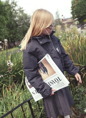 Töastie - Aus recyceltem Futterstoff gefütterte wasserdichte Windjacke | Schwarz